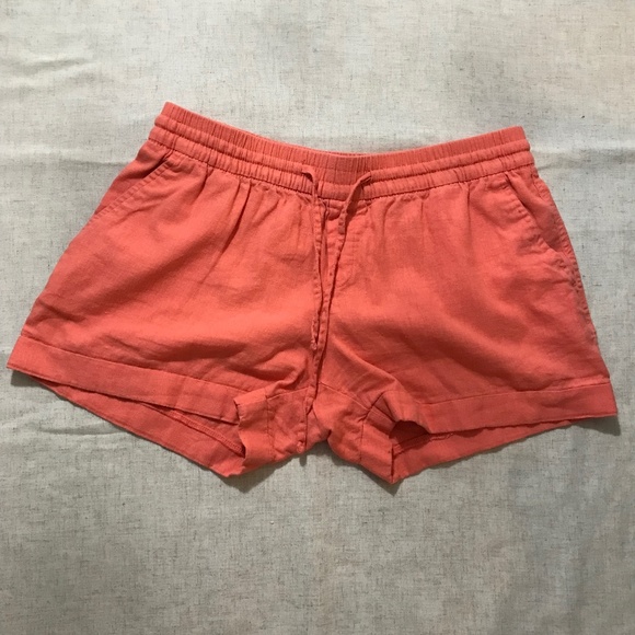 Old Navy Linen Blend Shorts Coral Medium - Picture 1 of 4